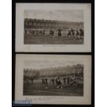 1905 Rugby Action Postcards at Queen's Club (2): Slightly marked but lovely 1905(?) pair of