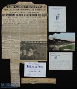 1952 S Africa French Rugby Tour Signed Menu, Tickets, Cuttings etc (6): Press report of the