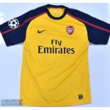Arsenal 2008/09 Eboue No 27 away football Champions League badges to sleeves, Nike/Emirates, short