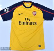 Arsenal 2008/09 Eboue No 27 away football Champions League badges to sleeves, Nike/Emirates, short