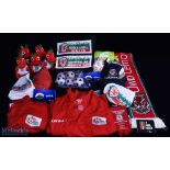 Wales FA National Team Football Collectables a box of mixed items to includes Wales Welsh dragon,