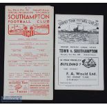 1950/51 Grimsby Town v Southampton Div. 2 match programme 28 October 1950 plus reverse fixture at