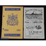 1950/51 Grimsby Town v Leeds Utd Div. 2 match programme 25 November 1950 plus reverse fixture at