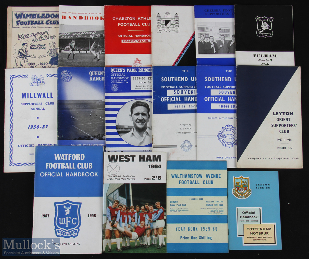 Selection of football club official handbooks to include 1970/71 Brentford, 1954/55 Charlton