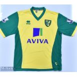 Norwich City 2013/14 V. Wolfswinkel No 9 match issue home football shirt Premier League badges to
