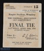Ticket: 1930 FAC final match ticket; good. (1)