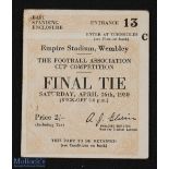 Ticket: 1930 FAC final match ticket; good. (1)