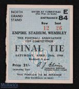 Ticket: 1948 FAC final match ticket; good. (1)