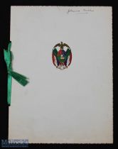 Rare 1955 British & I Lions Fully Signed Rugby Menu: Attractive stiff card covers with heraldic arms