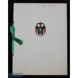 Rare 1955 British & I Lions Fully Signed Rugby Menu: Attractive stiff card covers with heraldic arms