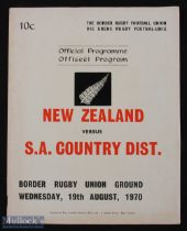 1970 SA Country Districts v NZ Rugby Programme: Harder to source large issue for the second All