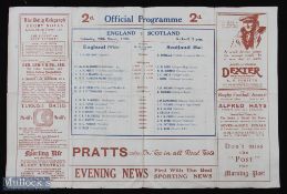 1926 England v Scotland Rugby Programme: Standard large 4pp fold over Twickenham issue of the day,