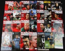 2009-10 Llanelli Rugby Programmes (32): All their home & away (inc French) issues for the Scarlets
