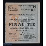 Ticket: 1951 FAC final match ticket; good. (1)