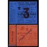 1931 & 1939 Wales v Scotland Rugby Tickets (2): Orange & dark blue respectively, neat stiff card