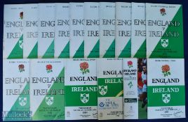 1954-1986 England Home Rugby programmes v Ireland (16): Twickenham's offerings during that period