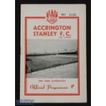 1961/62 Accrington Stanley v Hartlepools Utd Div. 4-26 December 1961 match programme (match