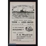 1949/50 Grimsby Town v Leeds Utd Div. 2 match programme 7 April 1950; slight crease, overall