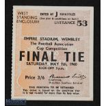 Ticket: 1960 FAC final match ticket; good. (1)