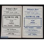 1953/54 Clyde v Dundee Div. 'A' programme 2nd January 1954; 1954/55 Clyde v Rangers Scottish