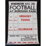 1971/72 Workington FC football match poster for forthcoming fixtures at Borough Park: 8th January