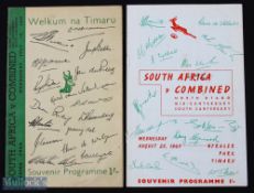 1956/65 N Otago S/M Canterbury v S Africa Rugby Programmes (2): Scarce 1956 issue and the example
