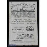 Scarce 1947/48 Grimsby Town v Manchester Utd Div. 1 match programme Wednesday 17 March 1948;