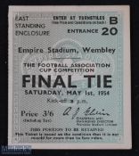 Ticket: 1954 FAC final match ticket; good. (1)