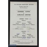 1954/55 Grimsby Town v Carlisle Utd Div. 3 match programme Tuesday 8 March 1955, 4.15pm kick-off,