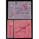 1930 & 1932 Wales v England Rugby Tickets (2): Pink and lilac respectively, crisp, neat & clean