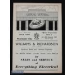 1960/61 Luton Town v Manchester City FA Cup (abandoned match) football programme 28 Jan, abandoned