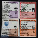 Tickets: 1981 + replay, 1982 + replay FAC final match tickets; good. (4)