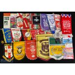 Rugby League Miscellany (27): To inc fabric or plastic R Lge Club pennants for Warrington, Barrow,