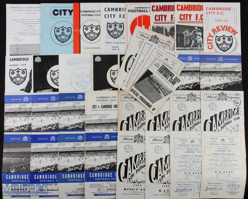 Selection of Cambridge City home programmes 1954/55 Hayes, Woking (Addenbrooke's Hospital Cup),