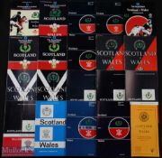 1951-1993 Scotland v Wales Rugby Programmes (20): v 1951 (shock 19-0 win), 1955-1985 inclusive &