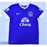 Everton 2012/13 Heitinga No 5 match issue home football shirt Premier League badges to sleeves,