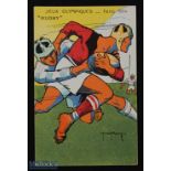 1924 Paris Olympics Famous Rugby Colour Postcard: Unused, bright clean example of the well-known,