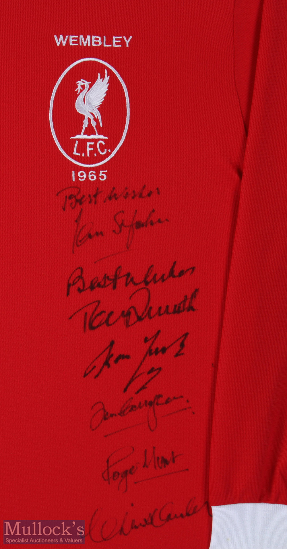 930mm X 860mm Framed and set for display 1965 FA Cup final Liverpool shirt signed by Roger Hunt ( - Image 2 of 3