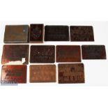 c1950 Welsh Football Teams - Cups Copper Engraved Printing Plates. a selection of 10 plates