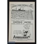 1946/47 Grimsby Town v Sheffield Utd Div. 1 match programme 18 January 1947; fair/good condition. (