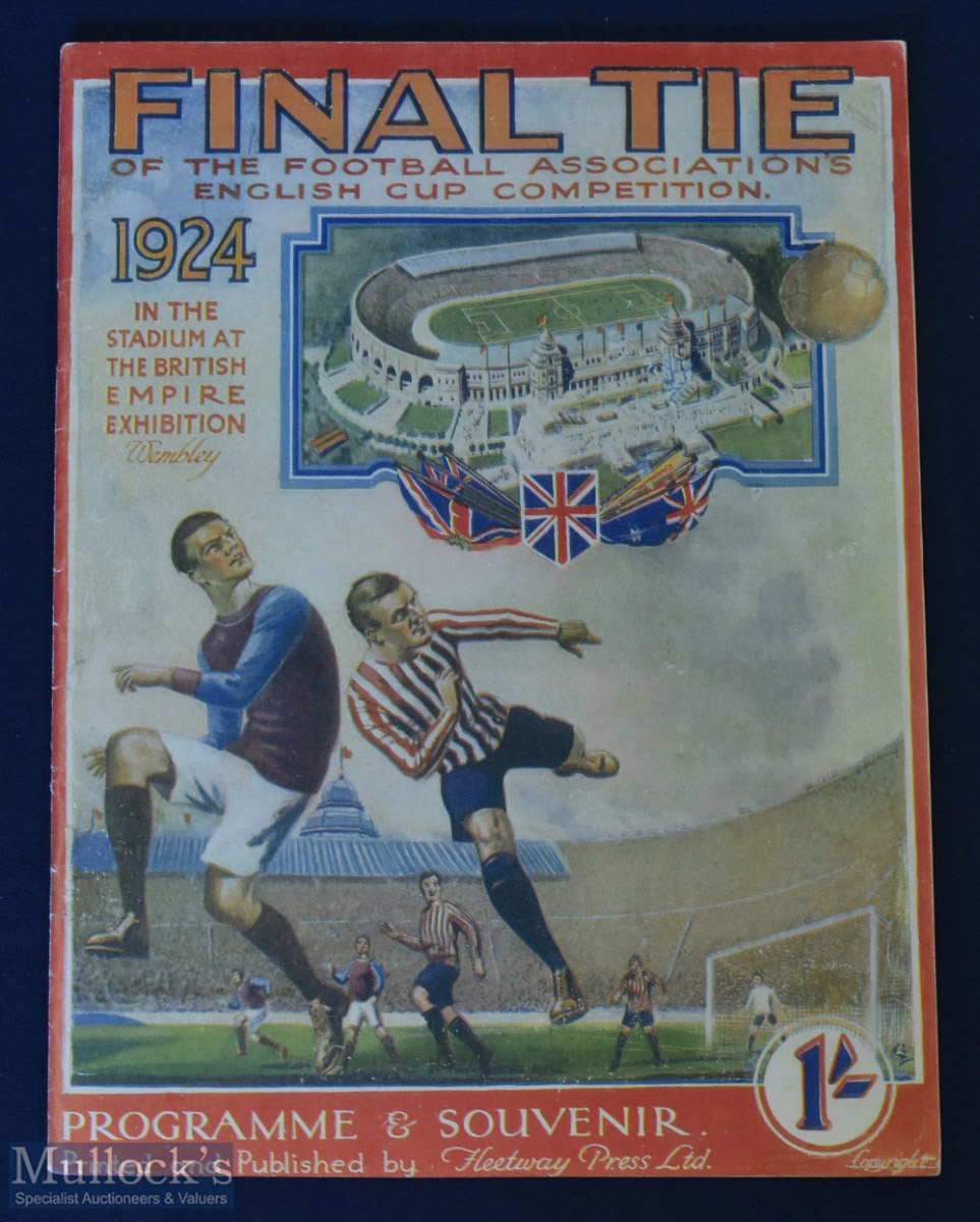 1924 FA Cup Final Aston Villa v Newcastle United match programme at Wembley, rarest cup final issue,