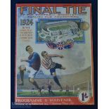 1924 FA Cup Final Aston Villa v Newcastle United match programme at Wembley, rarest cup final issue,