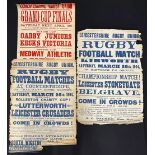 V Rare 1904 Leicestershire RU Match Posters (3): In marvellously evocative, boldly coloured printing