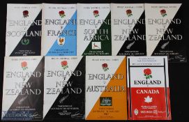 1955-79 and 1992 England Home Rugby Programmes (9): England v Scotland 1955, France 1975, S Africa