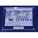 The FAC final Chelsea v Aston Villa 20 May 2000 match ticket in glazed surround size 160mm 130mm