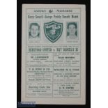 1958/59 Hereford United v Ray Daniel's XI football programme 22 Oct, single sheet, light creasing,