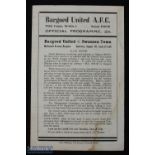 1949/50 Bargoed Utd v Swansea Town football programme 20 Aug, single sheet, watermarks o/w G