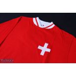 1971 Switzerland international match shirt v England 13 October 1971 in Basle, red with white cross,
