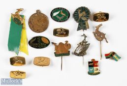 Rugby Badge Collection 'F' inc SA interest etc (15): Some attractive pin badges here: SA to NZ 1949,