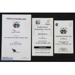 Scarce 1984/88/96 Barbarians Itinerary Cards & Menu: (3): One near mint, one a little creased to